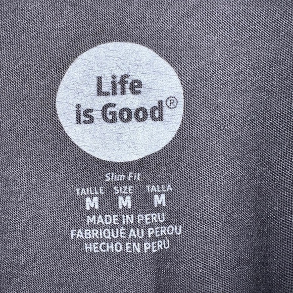 Men's Life is Good Black Short Sleeve Slim Fit Graphic Tee size medium - Picture 4 of 6